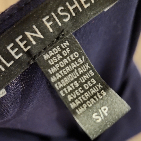 ❤️ EILEEN FISHER NAVY BLUE FINE JERSEY TIE WAIST MIDI DRESS, SMALL - Picture 5 of 12